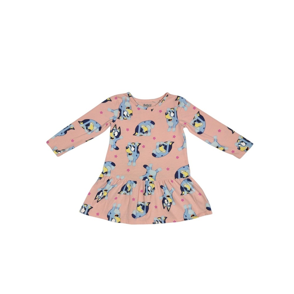 Bluey Long Sleeve Dress Pink Size 3T